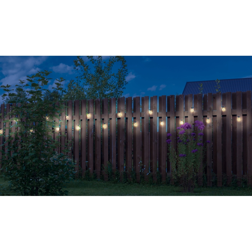 Globo - LED koristeketju ulkokäyttöön 10xLED/0,27W/230V 7,5 m IP44 musta