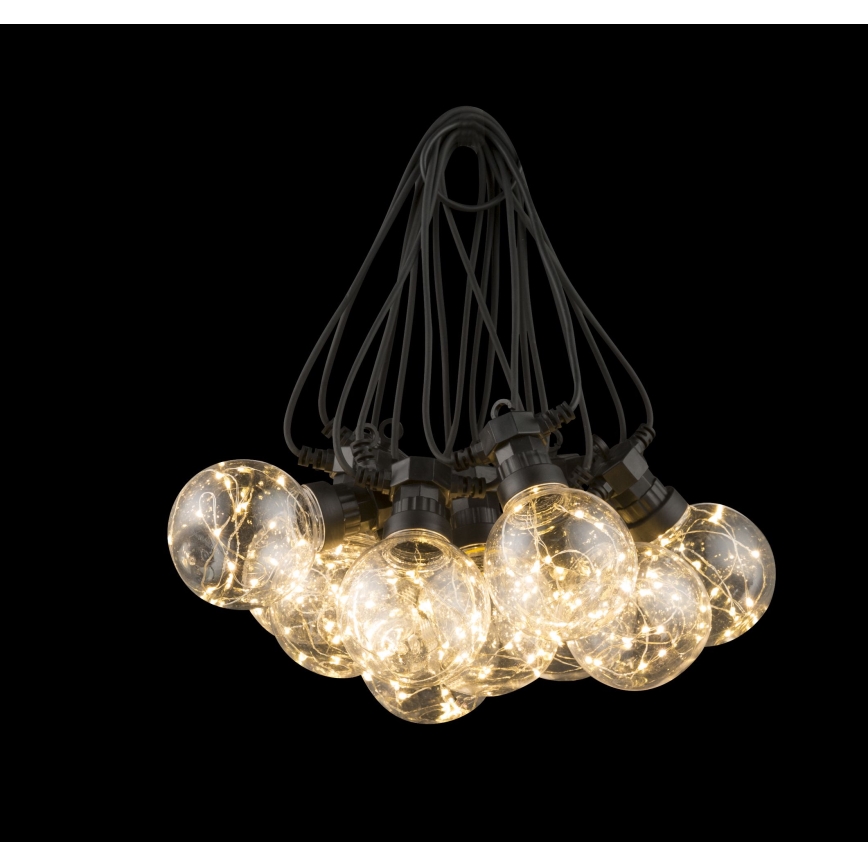 Globo - LED koristeketju ulkokäyttöön 10xLED/0,27W/230V 7,5 m IP44 musta