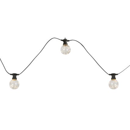 Globo - LED koristeketju ulkokäyttöön 10xLED/0,27W/230V 7,5 m IP44 musta