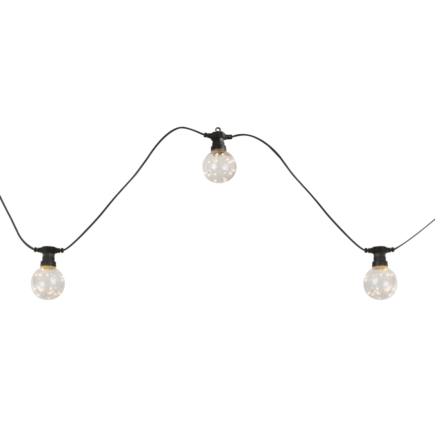 Globo - LED koristeketju ulkokäyttöön 10xLED/0,27W/230V 7,5 m IP44 musta