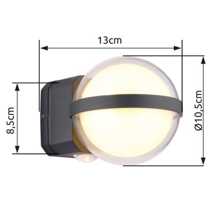Globo - LED-ulkoseinävalaisin LED/12W/230V IP54 musta