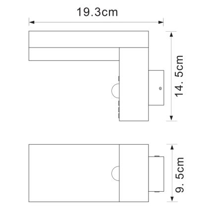 Globo - LED-ulkoseinävalaisin anturilla LED/9,5W/230V IP44