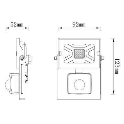 Globo - LED-valonheitin anturilla LED/10W/230V IP44