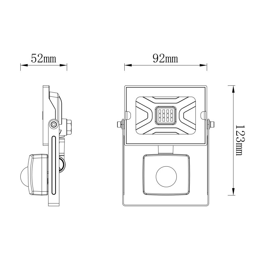 Globo - LED-valonheitin anturilla LED/10W/230V IP44
