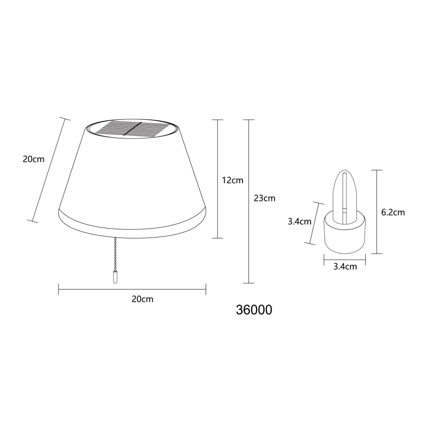 Globo - LED Aurinkoenergia pullovarjostin 10xLED/1,5W/3V IP44