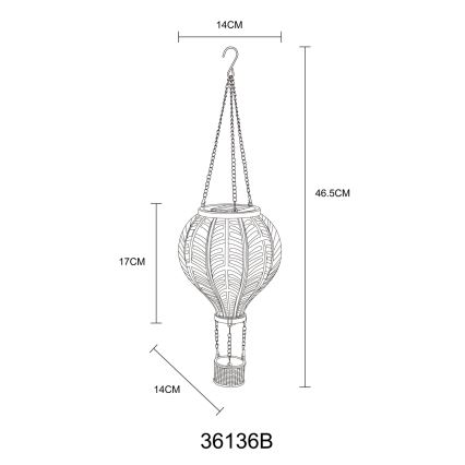 Globo - Riipus aurinkokennokoriste 20xLED/0,5W/3V IP44 Lentävä ilmapallo