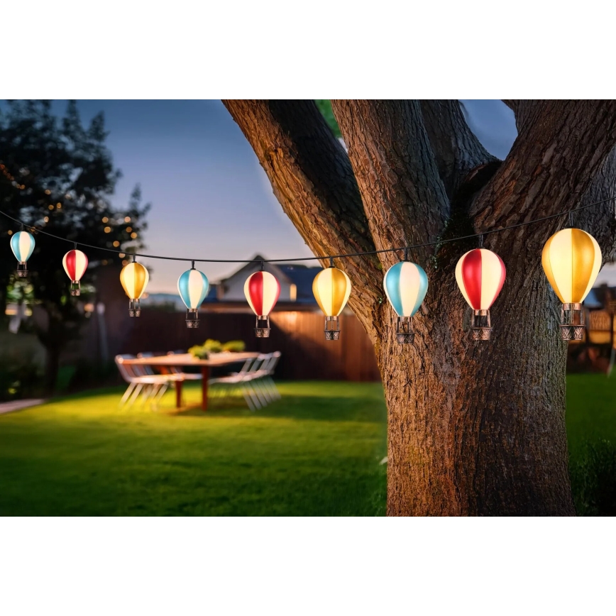 Globo - LED-aurinkoketju 9xLED/0,06W/3V 390 cm IP44