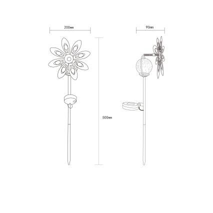 Globo - LED Solar koriste LED/0,02W/3V IP44