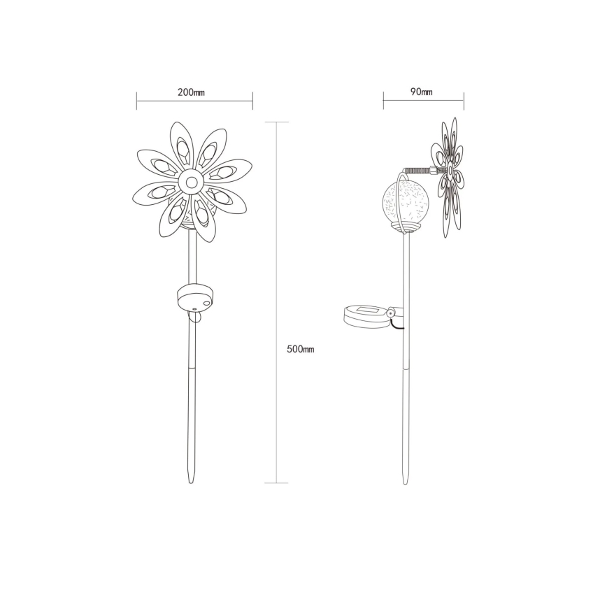 Globo - LED Solar koriste LED/0,02W/3V IP44
