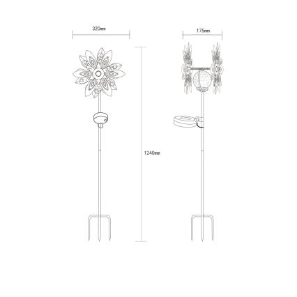 Globo - LED Solar koriste LED/0,02W/3V IP44