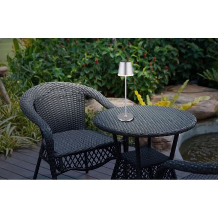 Globo - LED-aurinkovalaistus LED/0,6W/3V 3000K IP44 mattakromi