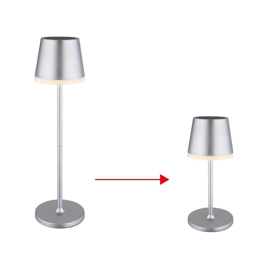 Globo - LED-aurinkovalaistus LED/0,6W/3V 3000K IP44 mattakromi