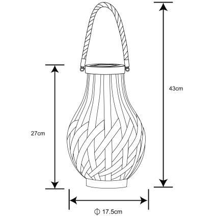 Globo - LED aurinkovalo LED/0,06W/3V IP44 bambu