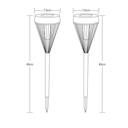 Globo - SETTI 2x LED-aurinkovalaistus LED/0,1W/1,2V IP44