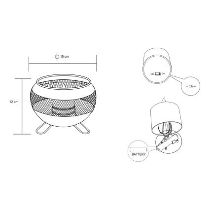 Globo - LED-aurinkovalaistus LED/1,2V IP44
