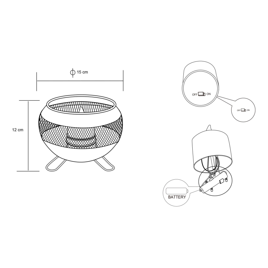 Globo - LED-aurinkovalaistus LED/1,2V IP44