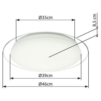 Globo - Himmennettävä LED-kattovalaisin LED/30W/230V 3000-6500K + kauko-ohjaus