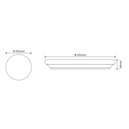 Globo - LED-kattovalaisin kaukosäätimellä LED/60W/230V