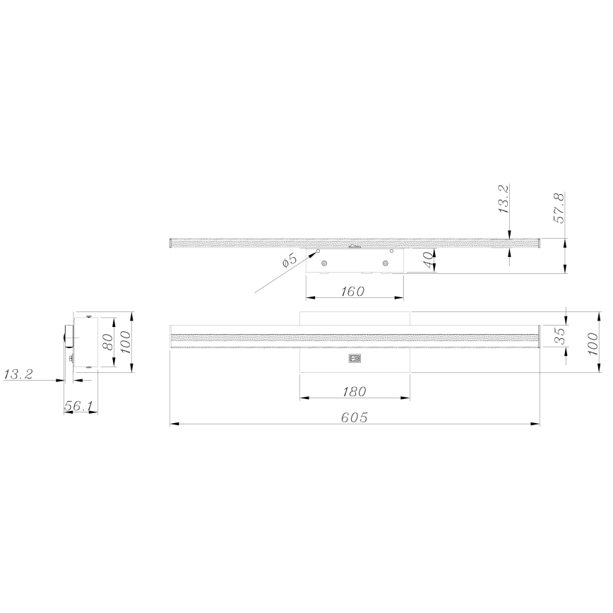 Globo 41499B - LED-seinävalaisin kylpyhuoneeseen VIGGO LED/18W/230V IP44