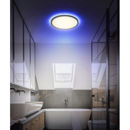 Globo - LED RGB Himmennettävä kylpyhuoneen kattovalaisin LED/18W/230V 3000-6000K + kauko-ohjaus IP44 musta