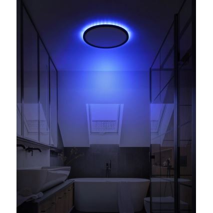 Globo - LED RGB Himmennettävä kylpyhuoneen kattovalaisin LED/18W/230V 3000-6000K + kauko-ohjaus IP44 musta