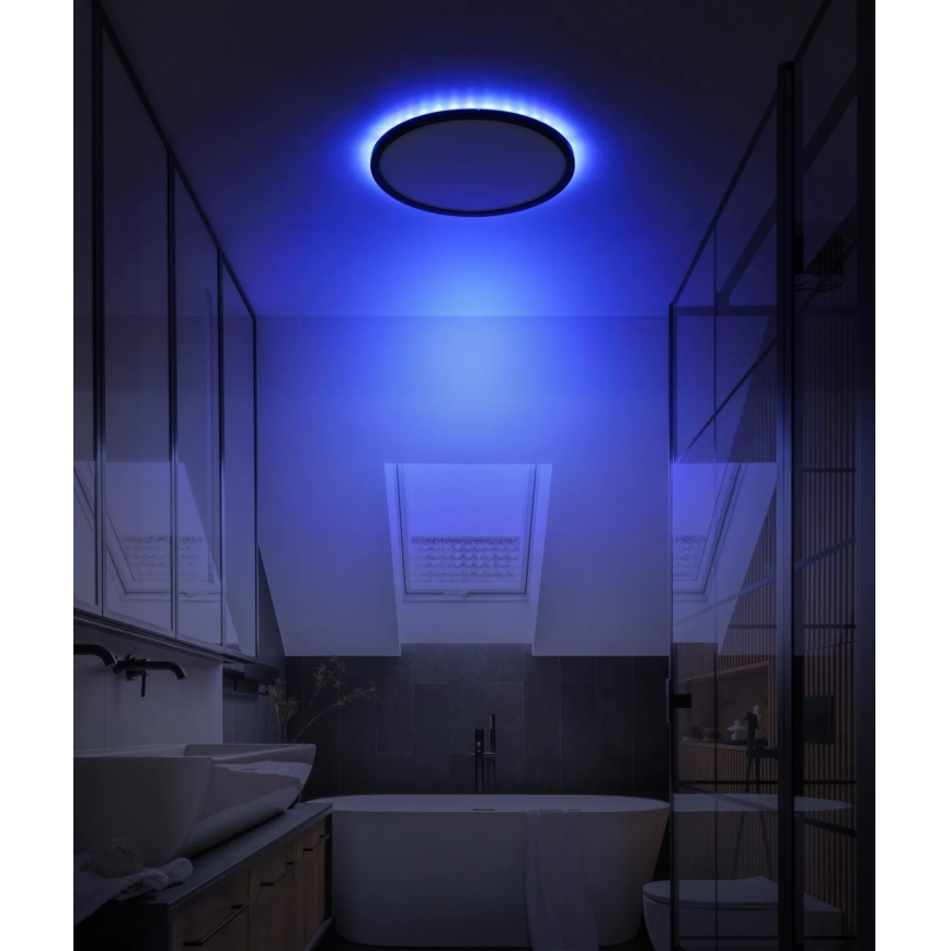 Globo - LED RGB Himmennettävä kylpyhuoneen kattovalaisin LED/18W/230V 3000-6000K + kauko-ohjaus IP44 musta