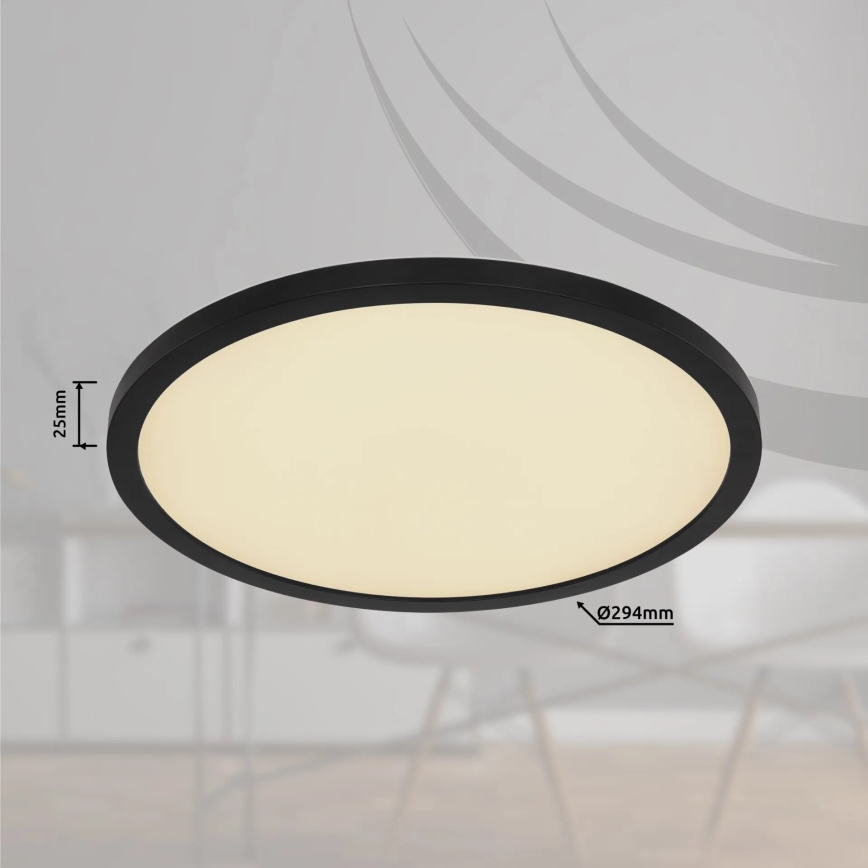 Globo - LED RGB Himmennettävä kylpyhuoneen kattovalaisin LED/18W/230V 3000-6000K + kauko-ohjaus IP44 musta