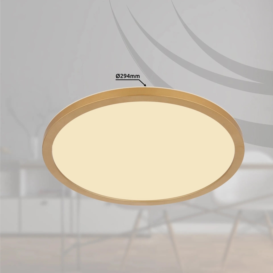Globo - Himmennettävä kylpyhuoneen LED-kattovalaisin LED/18W/230V 3000K IP44 halkaisija 29,4 cm messinki