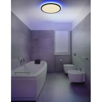 Globo - LED RGB Himmennettävä kylpyhuoneen kattovalaisin LED/21W/230V 3000-6000K + kauko-ohjaus IP44 musta