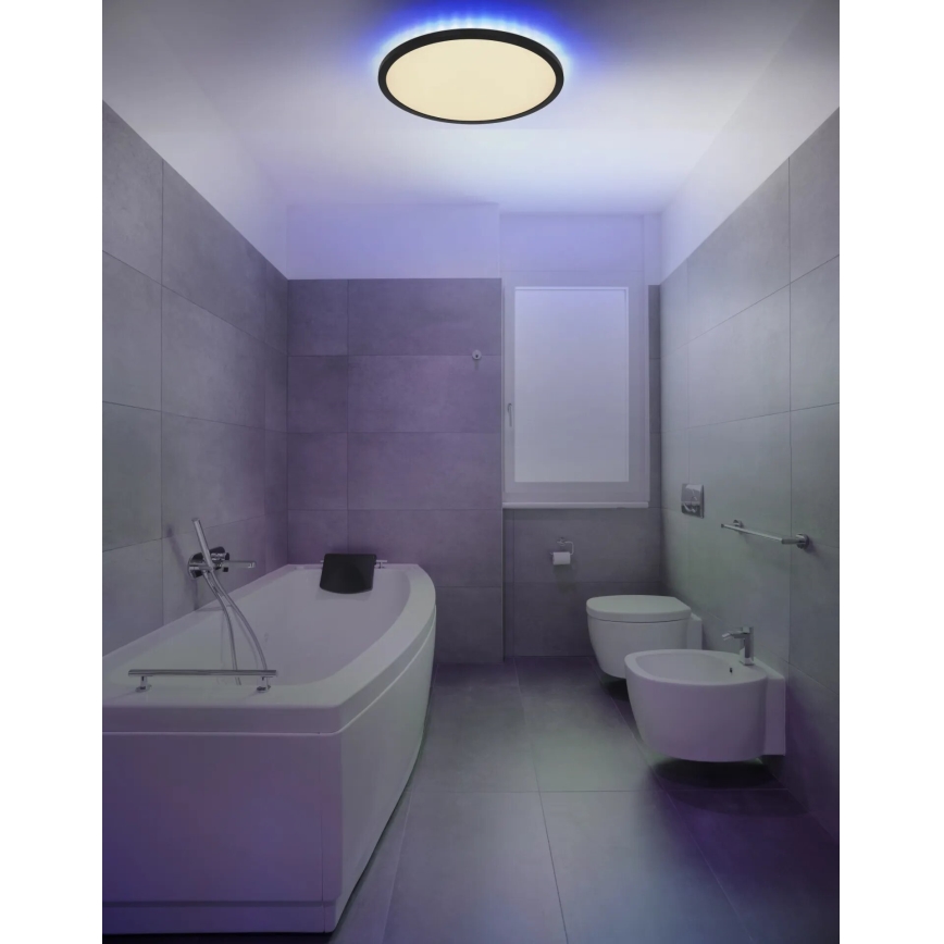 Globo - LED RGB Himmennettävä kylpyhuoneen kattovalaisin LED/21W/230V 3000-6000K + kauko-ohjaus IP44 musta