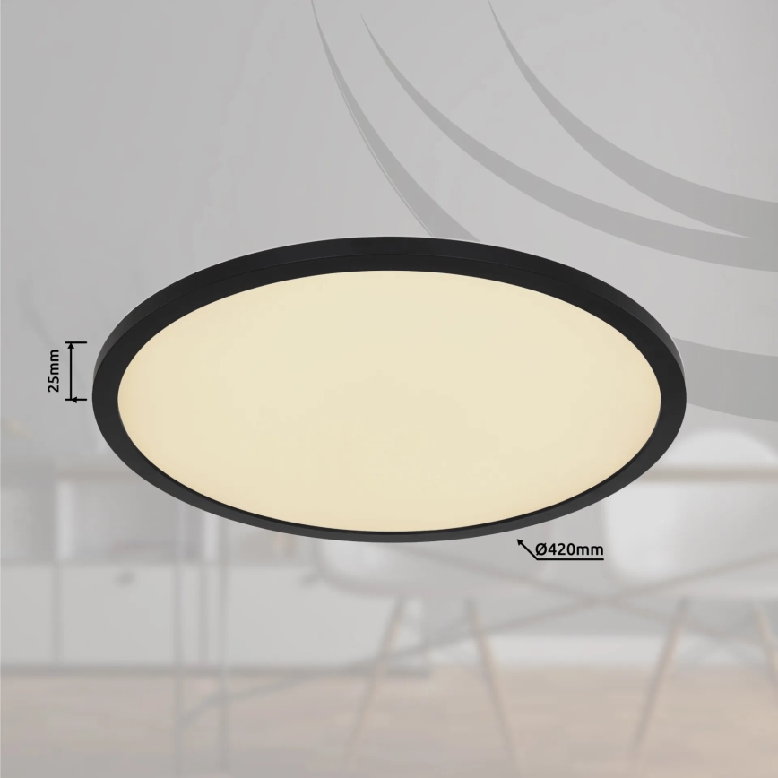 Globo - LED RGB Himmennettävä kylpyhuoneen kattovalaisin LED/21W/230V 3000-6000K + kauko-ohjaus IP44 musta