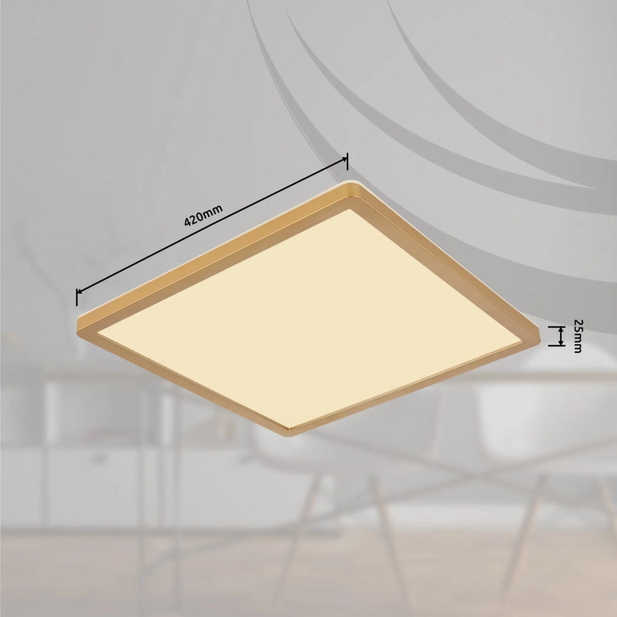 Globo - Himmennettävä kylpyhuoneen LED-kattovalaisin LED/24W/230V 3000K IP44 42x42 cm messinki