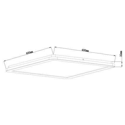 Globo - Himmennettävä kylpyhuoneen LED-kattovalaisin LED/24W/230V 42x42 cm IP44 valkoinen