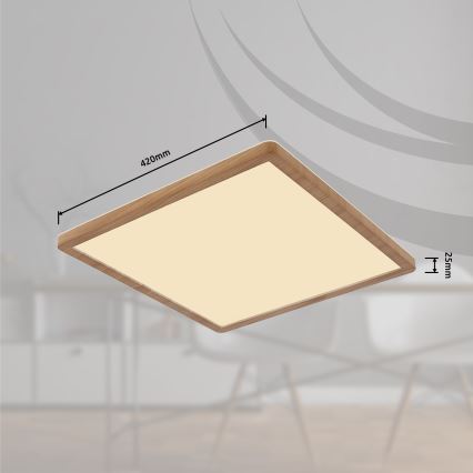 Globo - Himmennettävä kylpyhuoneen LED-kattovalaisin LED/24W/230V 42x42 cm IP44 ruskea