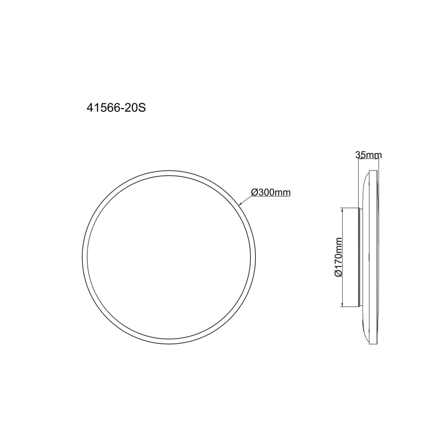 Globo - LED-kattovalaisin LED/20W/230V 4000K Ø 30 cm musta