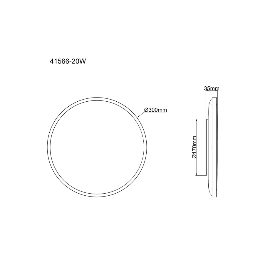 Globo - LED-kattovalaisin 20 W / 230 V / 4000 K, Ø 30 cm, valkoinen