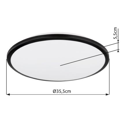 Globo - LED-kattovalaisin LED/18W/230V 3000K halkaisija 35 cm musta