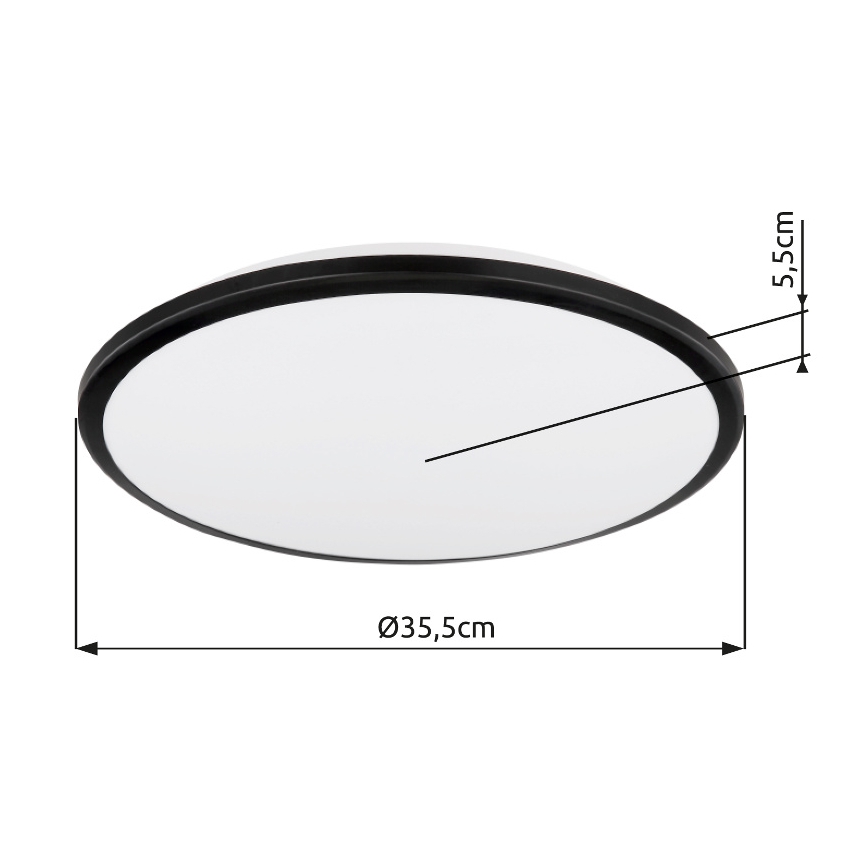 Globo - LED-kattovalaisin LED/18W/230V 3000K halkaisija 35 cm musta
