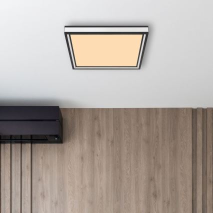 Globo - LED-kattovalaisin LED/12W/230V 30x30 cm musta/valkoinen
