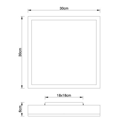 Globo - LED-kattovalaisin LED/12W/230V 3000K 30x30 cm