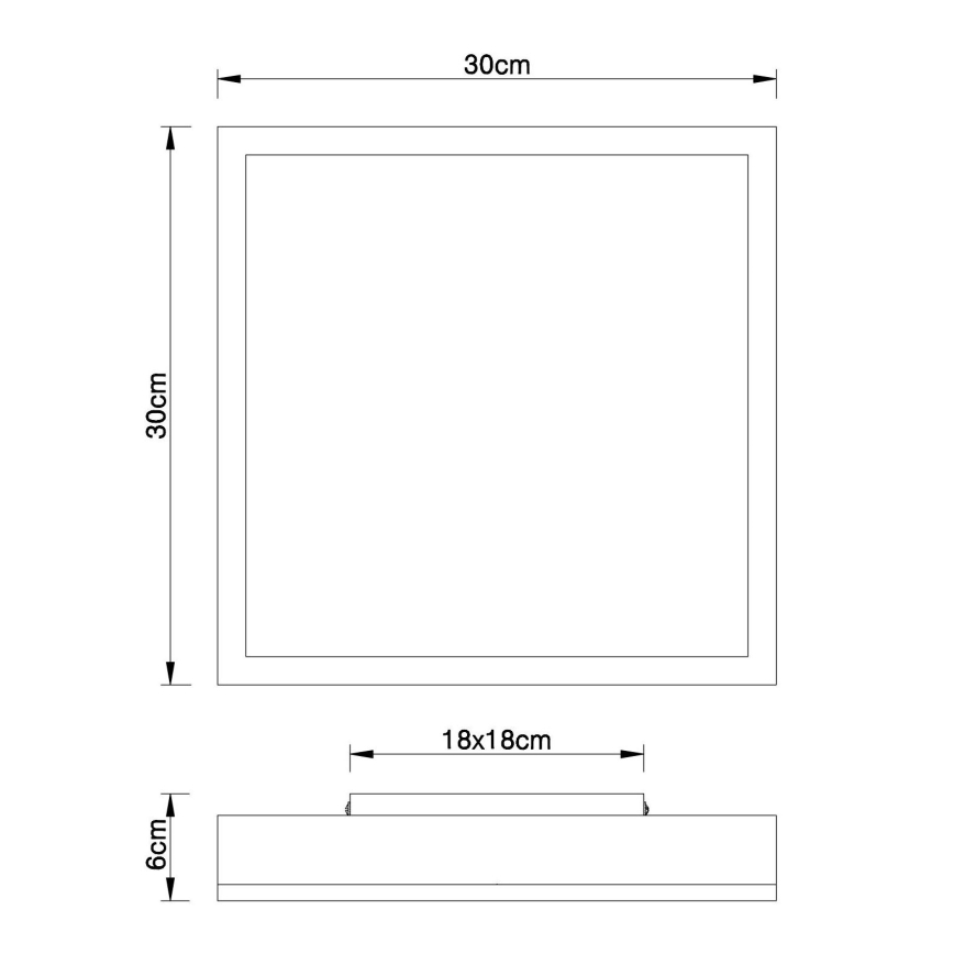 Globo - LED-kattovalaisin LED/12W/230V 3000K 30x30 cm