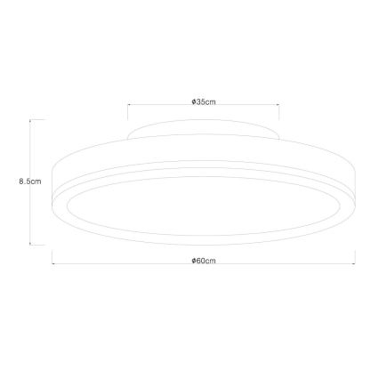 Globo - Himmennettävä LED-kattovalaisin LED/40W/230V 2700-6500K halkaisija 60 cm + kauko-ohjaus ruskea/harmaa