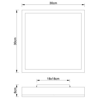 Globo - LED-kattovalaisin LED/12W/230V 30x30 cm ruskea