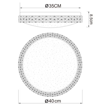 Globo - LED-kattovalaisin LED/22W/230V 2700/4200/6500K halkaisija 40 cm