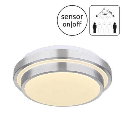 Globo - LED Kylpyhuoneen kattovalaisin anturilla LED/18W/230V IP44