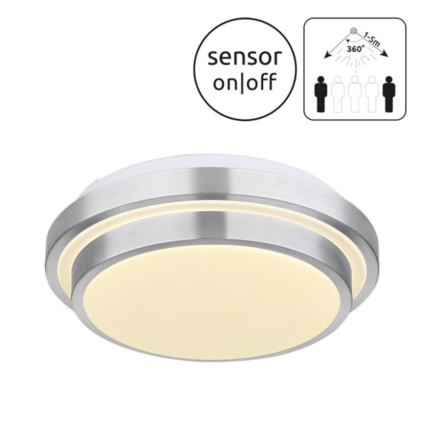 Globo - LED Kylpyhuoneen kattovalaisin anturilla LED/18W/230V IP44