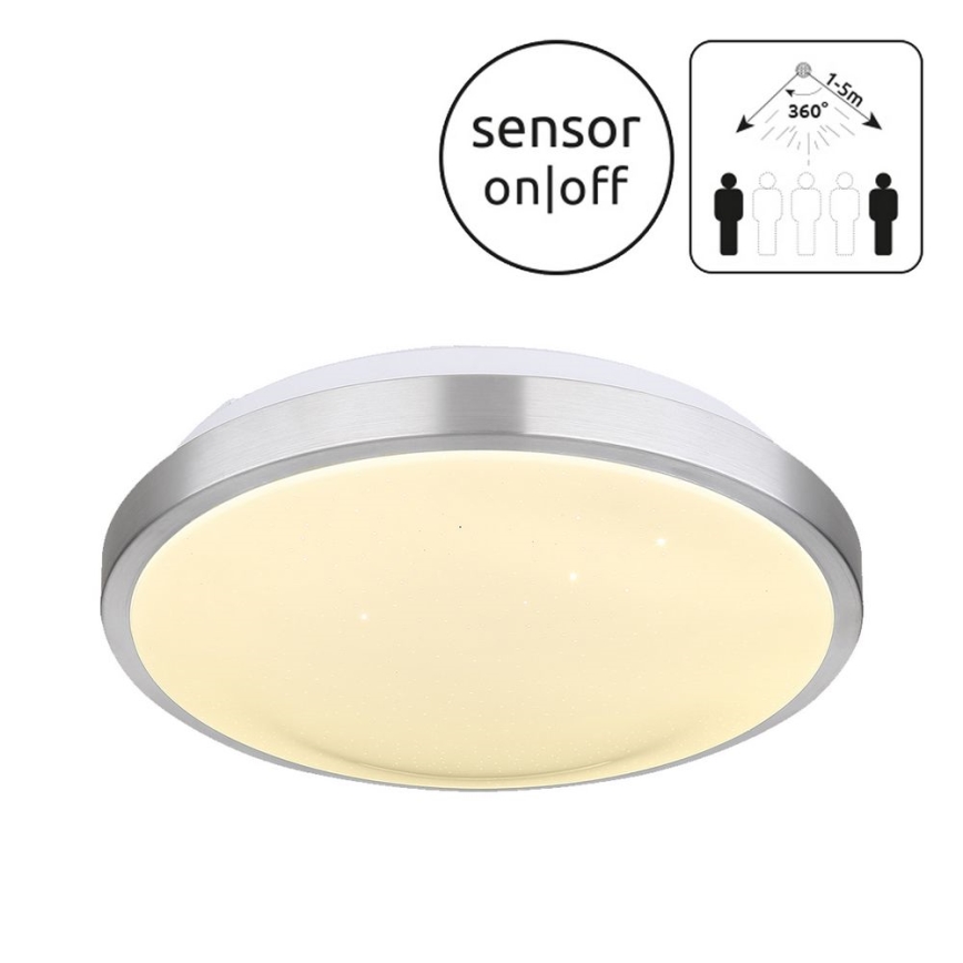 Globo - LED Kylpyhuoneen kattovalaisin anturilla LED/18W/230V IP44