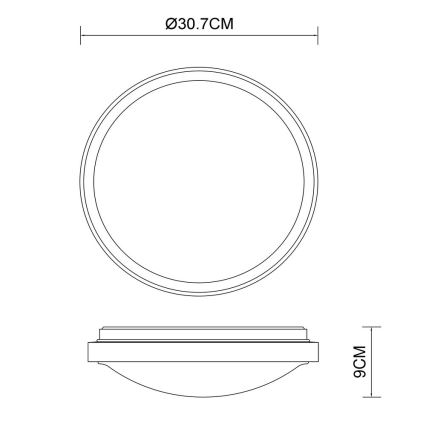 Globo - LED Kattovalo LED/12W/230V 307 mm 3000/4500/6000K