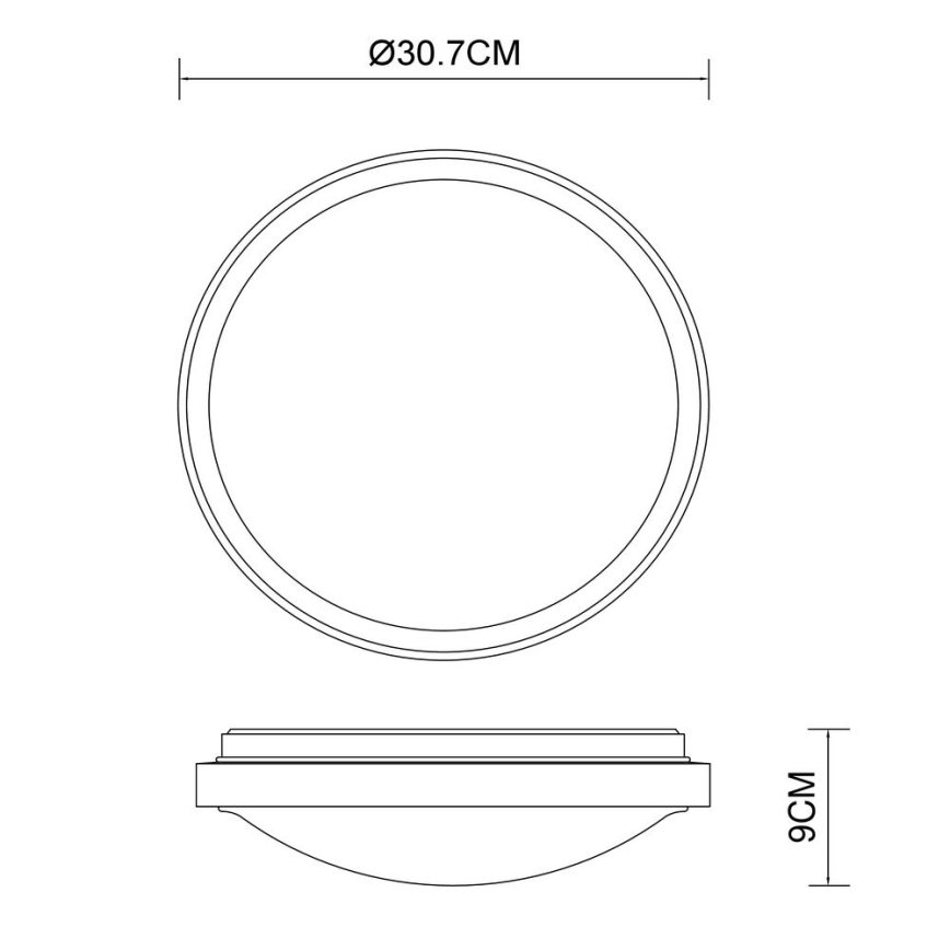 Globo - LED Kattovalo LED/12W/230V 307 mm 3000/4500/6000K