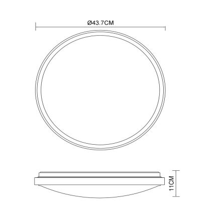 Globo - LED-kattovalaisin LED/24W/230V 3000/4500/6000K halkaisija 43,7 cm